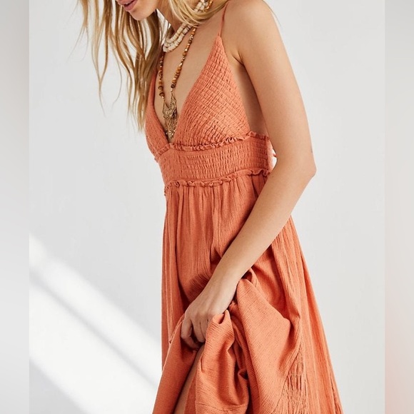 Free People Heat Haze Triangle Top Halter Gauzy Maxi Dress - Picture 3 of 7